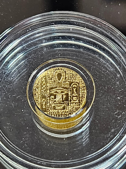 Monarch Egyptian Scarab 1/200th oz .9999 Gold Coin in Capsule Bullion Round