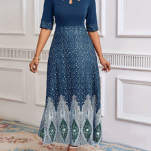 Load image into Gallery viewer, Flawless Floral Print Cut Out Dress - Chic Half Sleeves &amp; Stylish Crew Neck - Perfect for Parties &amp; Banquets - Feminine Elegance - Premium Womens Clothing
