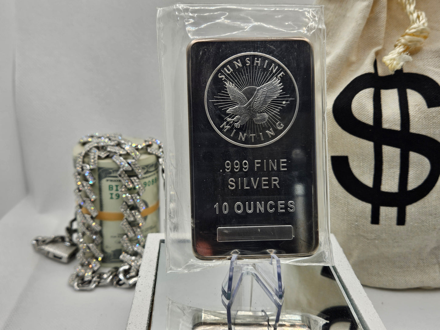 Sunshine Minting 10oz .999 Fine Silver Bar in Airtight Seal Invest in Silver BUY