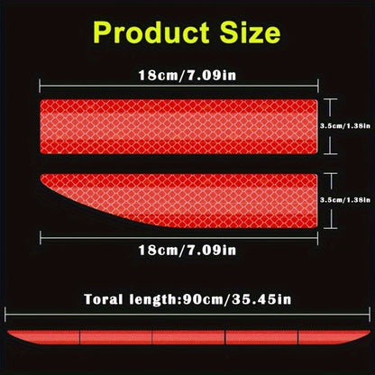 5pcs/set Car Reflective Sticker Warning Rear Safety Cover Anti-Collision Protection Sticker Rear Collision Prevention Warning Sticker Car Accessories