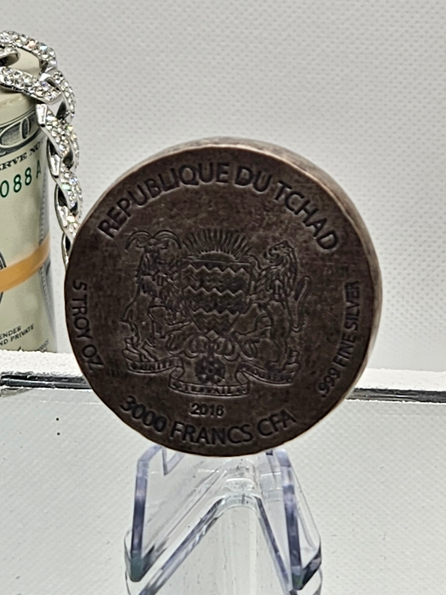 2016 Republic of Chad Egyptian Relic Series King Tut 5 oz .999 Scottsdale Silver