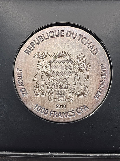 Rare Toned Limited Mintage 2016 Scottsdale Horus Relic Egypt 2oz Silver Coin