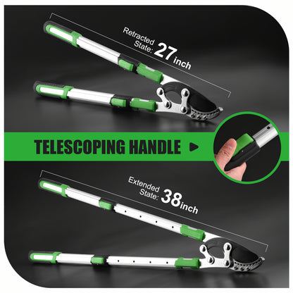 [Heavy-duty] 18/38 Inch Extendable Tree Pruning Shears | Heavy-duty Non Stick Sharp Edged Steel Blades | Branch Cutters With A Diameter Of Up To 2 Inches | Manual Hedge Shears For Shaping And Trimming Shrubs, Garden Tools