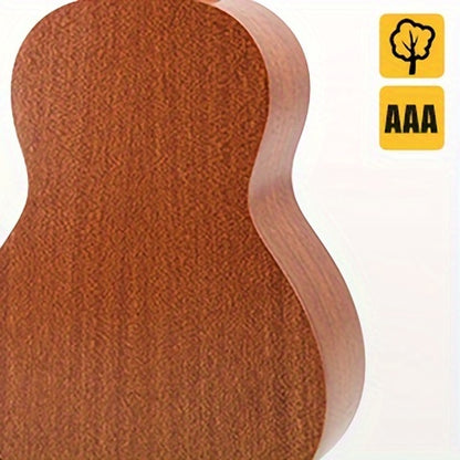 Amdini 21 inch Soprano Ukulele Sapele Small Hawaiian Guitar Set with Case Strap Tuner Picks Nylon Strings Primary Tutorial