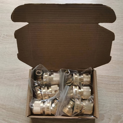 6 Sets, Garden Hose Quick Connector, Solid Brass 3/4 Inch GHT Thread Fitting No-Leak, Water Hose Female And Male Easy Connect