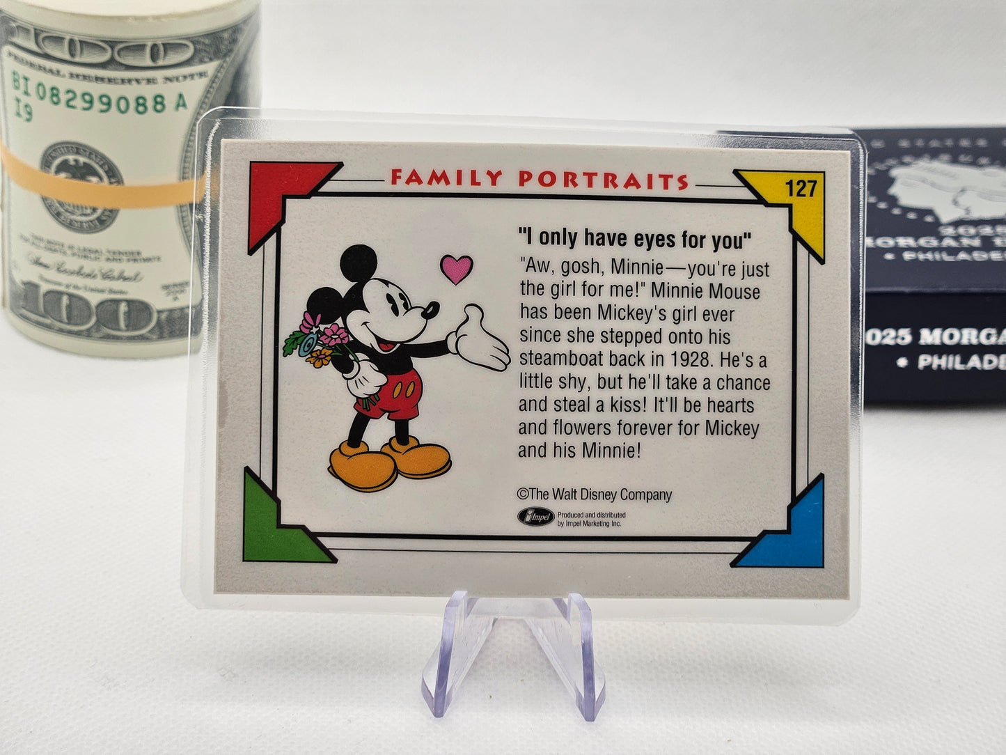 1 Grain Pure Silver Bar Disney Silver in Colored Card Assay Card .999 Mickey Mouse Bar