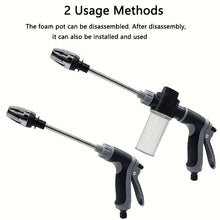 Load image into Gallery viewer, [High-Pressure Water Gun] High-Pressure Quick Connect Adapters Car Washing Water Gun | Universal 3/4 &amp; 1/2 Inch Multi-Purpose Garden Hose Nozzle with Foam Tank - Compact &amp; Adjustable for Cars, Gardens, Pets &amp; Outdoor Cleaning
