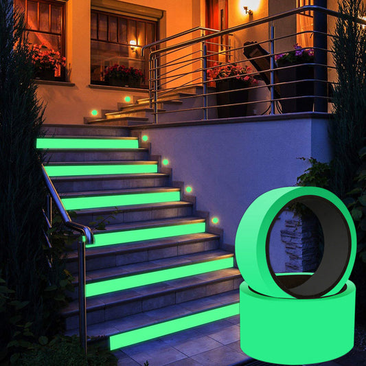 300cm Extra-Long Glow-in-the-Dark Safety Tape - Self-Adhesive Luminous Strip for Home Decor, Security, Stage Warning, and Emergency Exit Guidance - Durable, Water-Resistant, and Easy to Apply