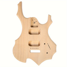 Load image into Gallery viewer, DIY 6 String Flame Shaped Style Electric Guitar Kits with Mahogany Body, Maple Neck and Accessories
