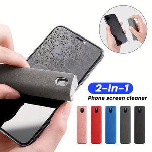 1pc, 2in1 Microfiber Screen Cleaner, Spray Bottle Set, Mobile Phone Computer Microfiber Cloth Wipe, Cleaning Glasses Wipes, Cleaning Supplies, Cleaning Tool, Apartment Essentials, College Dorm Essentials, Off To College, Read