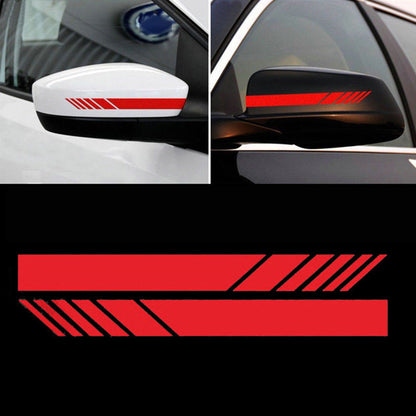 2pcs Rear View Mirror Stickers Car Styling PET Car Sticker Rearview Mirror Side Decal Stripe Car Accessries Car Stickers