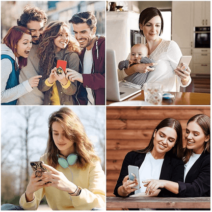 12pcs Color Graphic Expanding Phone Mount Grip Holder For Cellphone, Collapsible Stand Finger Holder For Smartphone And Tablet