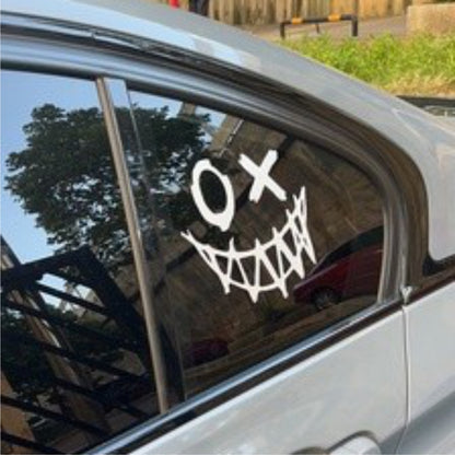 1pc Devil Smiling Face Car Sticker Personality Modified Body Windshield Motorcycle Decoration Scratches Blocking Reflective Warning Stickers