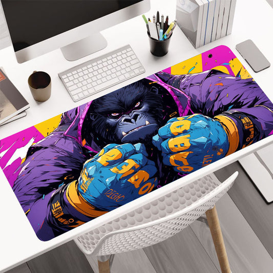 1pc Cartoon Gorilla Large Gaming Mousepad Computer HD Keyboard Pad Mouse Mat Desk Mats Natural Rubber Anti-Slip Office Mouse Pad Desk Accessories