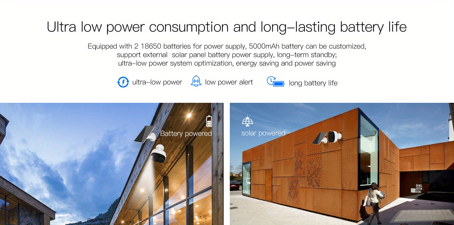 Security Camera Wireless Outdoor, 3MP Night Vision with Spotlight, Wire-Free Battery Solar Powered, Human Detection, with Solar Panel, PIR Human Detection, 2-Way Talk, IP65 Waterproof, SD Card/Cloud Storage, Security Cameras