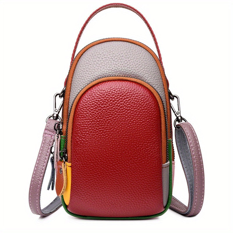 Mini Crossbody Cellphone Bag - High-Quality Genuine Leather, Fashionable Handbag for Women, Stylish Shoulder Bag with Adjustable Strap, Spacious Messenger Sac for Mobile Phones and Essentials - Designer Fashion Accessory