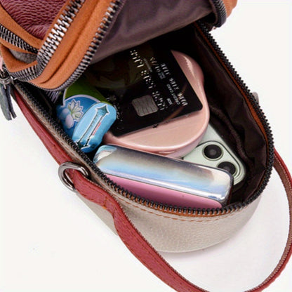 Mini Crossbody Cellphone Bag - High-Quality Genuine Leather, Fashionable Handbag for Women, Stylish Shoulder Bag with Adjustable Strap, Spacious Messenger Sac for Mobile Phones and Essentials - Designer Fashion Accessory