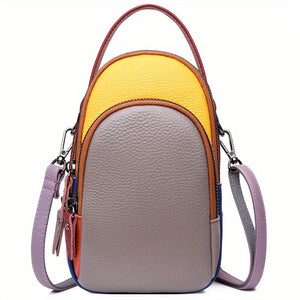 Mini Crossbody Cellphone Bag - High-Quality Genuine Leather, Fashionable Handbag for Women, Stylish Shoulder Bag with Adjustable Strap, Spacious Messenger Sac for Mobile Phones and Essentials - Designer Fashion Accessory