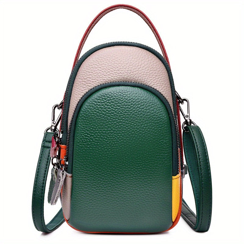 Mini Crossbody Cellphone Bag - High-Quality Genuine Leather, Fashionable Handbag for Women, Stylish Shoulder Bag with Adjustable Strap, Spacious Messenger Sac for Mobile Phones and Essentials - Designer Fashion Accessory