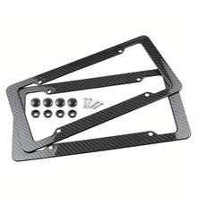 Load image into Gallery viewer, 2 Pieces High-Quality Carbon Fiber Textured Universal US/CA Standard Size License Plate Frame Covers - Car Accessories
