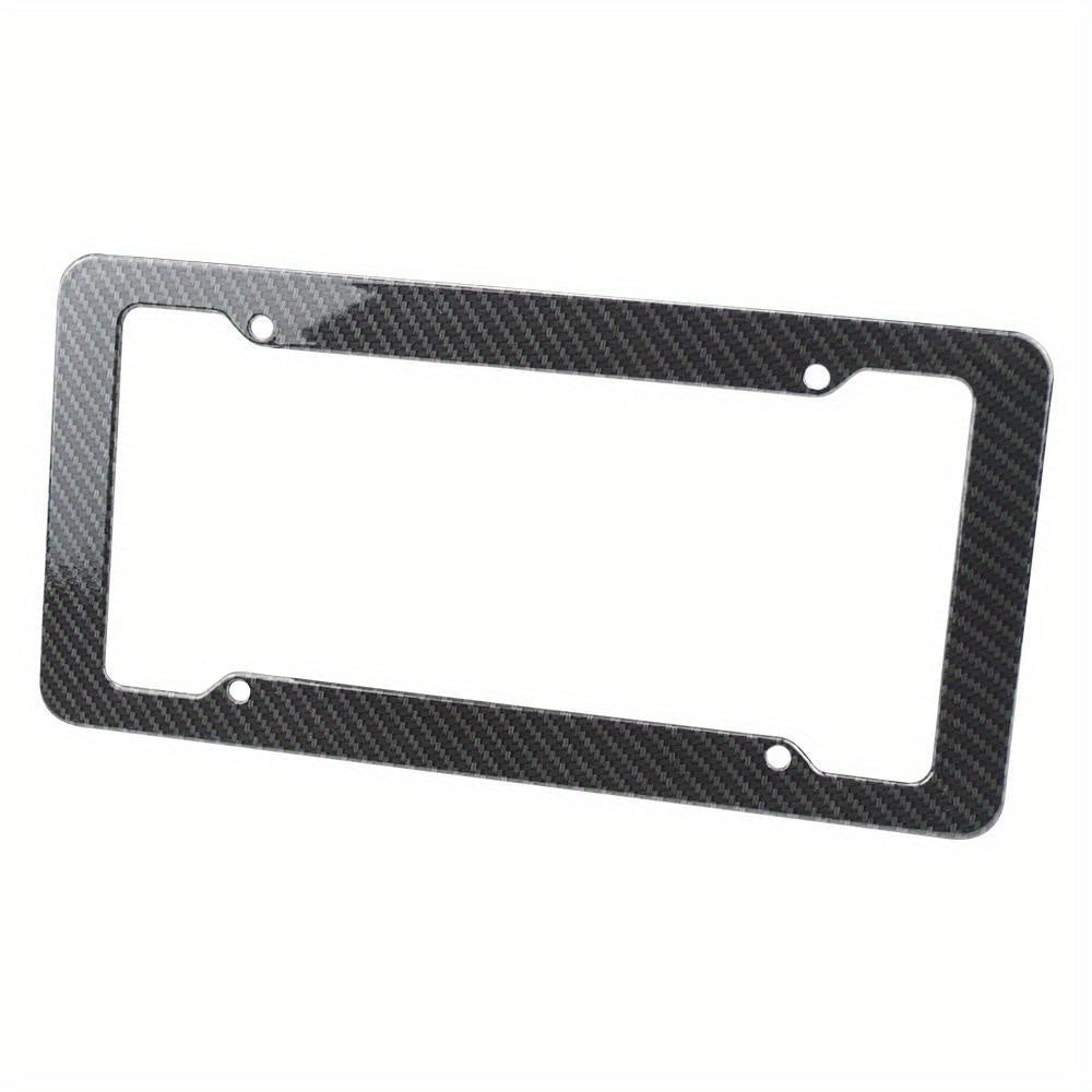 2 Pieces High-Quality Carbon Fiber Textured Universal US/CA Standard Size License Plate Frame Covers - Car Accessories