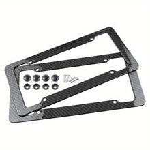 Load image into Gallery viewer, 2 Pieces High-Quality Carbon Fiber Textured Universal US/CA Standard Size License Plate Frame Covers - Car Accessories
