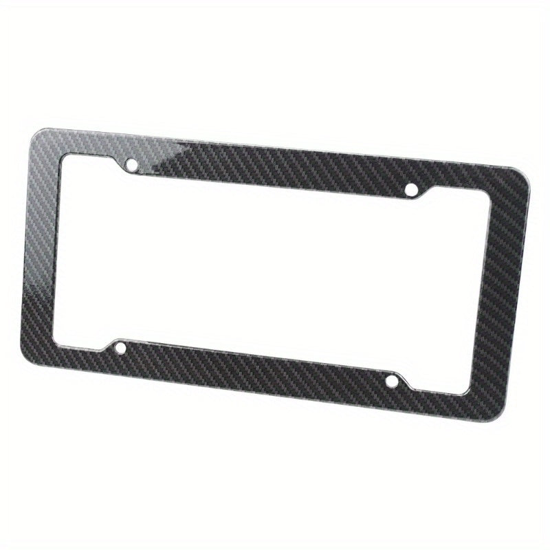 2 Pieces High-Quality Carbon Fiber Textured Universal US/CA Standard Size License Plate Frame Covers - Car Accessories