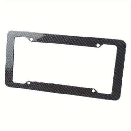 2 Pieces High-Quality Carbon Fiber Textured Universal US/CA Standard Size License Plate Frame Covers - Car Accessories