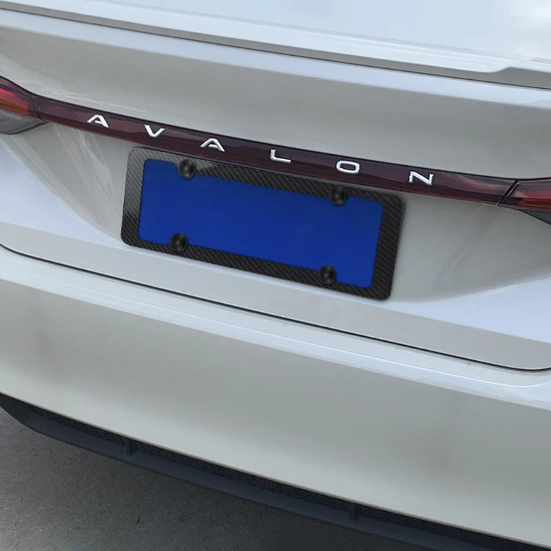 2 Pieces High-Quality Carbon Fiber Textured Universal US/CA Standard Size License Plate Frame Covers - Car Accessories