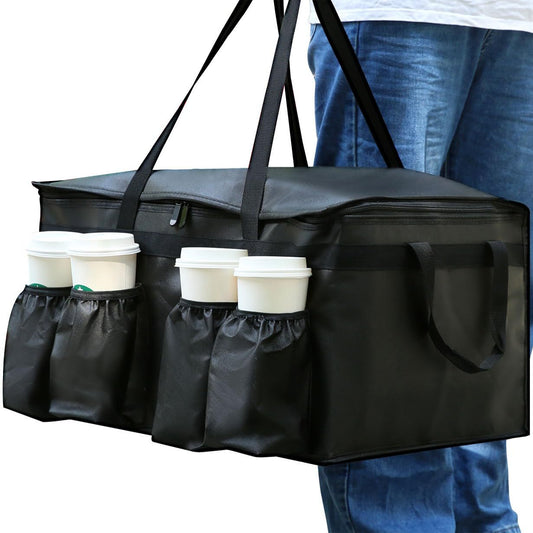 Premium Xxxl Insulated Food Delivery Bag With Cup Holders - 22.8X14X15" | Perfect For Doordash, Beverages, Groceries & Pizza | Commercial Grade Hot And Cold Storage