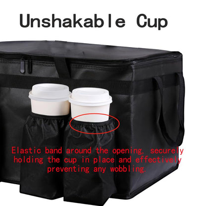 Premium Xxxl Insulated Food Delivery Bag With Cup Holders - 22.8X14X15" | Perfect For Doordash, Beverages, Groceries & Pizza | Commercial Grade Hot And Cold Storage