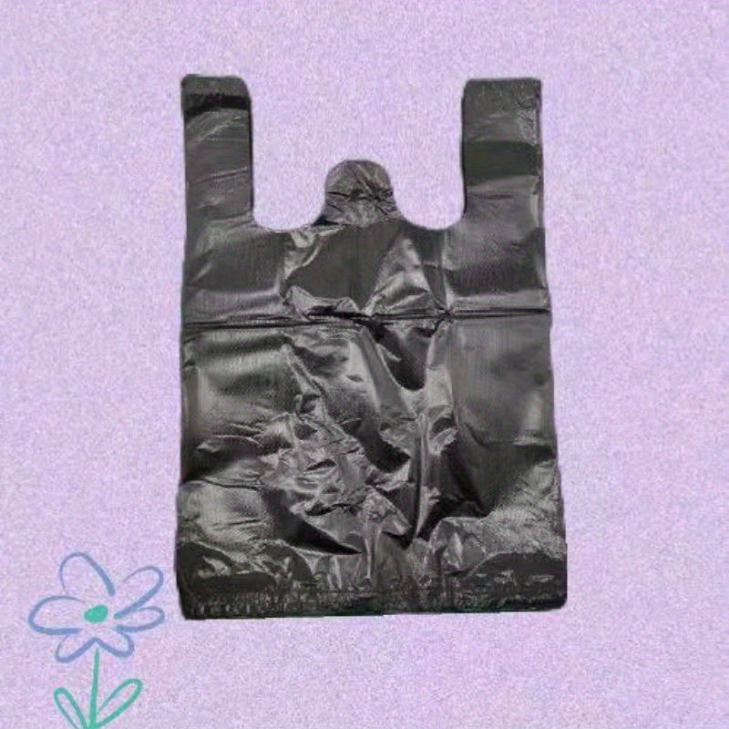 50pcs Black Plastic Vest Bags - Convenient Packaging & Storage for Retail, Groceries, and Supermarkets