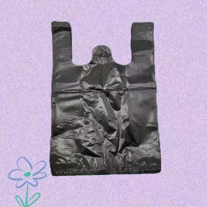 50pcs Black Plastic Vest Bags - Convenient Packaging & Storage for Retail, Groceries, and Supermarkets