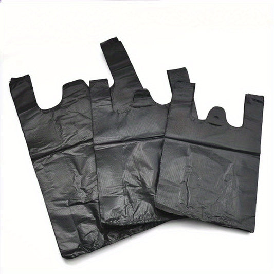 50pcs Black Plastic Vest Bags - Convenient Packaging & Storage for Retail, Groceries, and Supermarkets