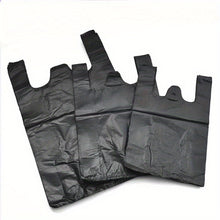 Load image into Gallery viewer, 50pcs Black Plastic Vest Bags - Convenient Packaging &amp; Storage for Retail, Groceries, and Supermarkets

