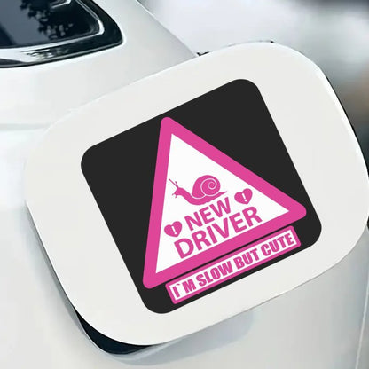 "Newbie Driver, Please Be Patient" Funny Car Sticker - Reusable Bumper Sticker for Novice Drivers Upgraded Waterproof