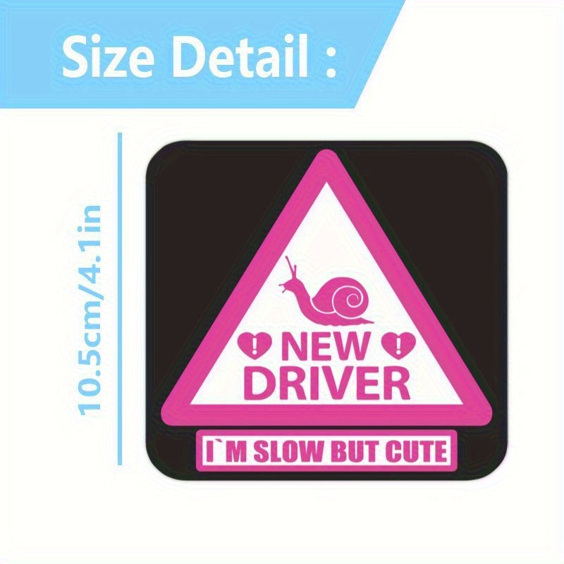 "Newbie Driver, Please Be Patient" Funny Car Sticker - Reusable Bumper Sticker for Novice Drivers Upgraded Waterproof