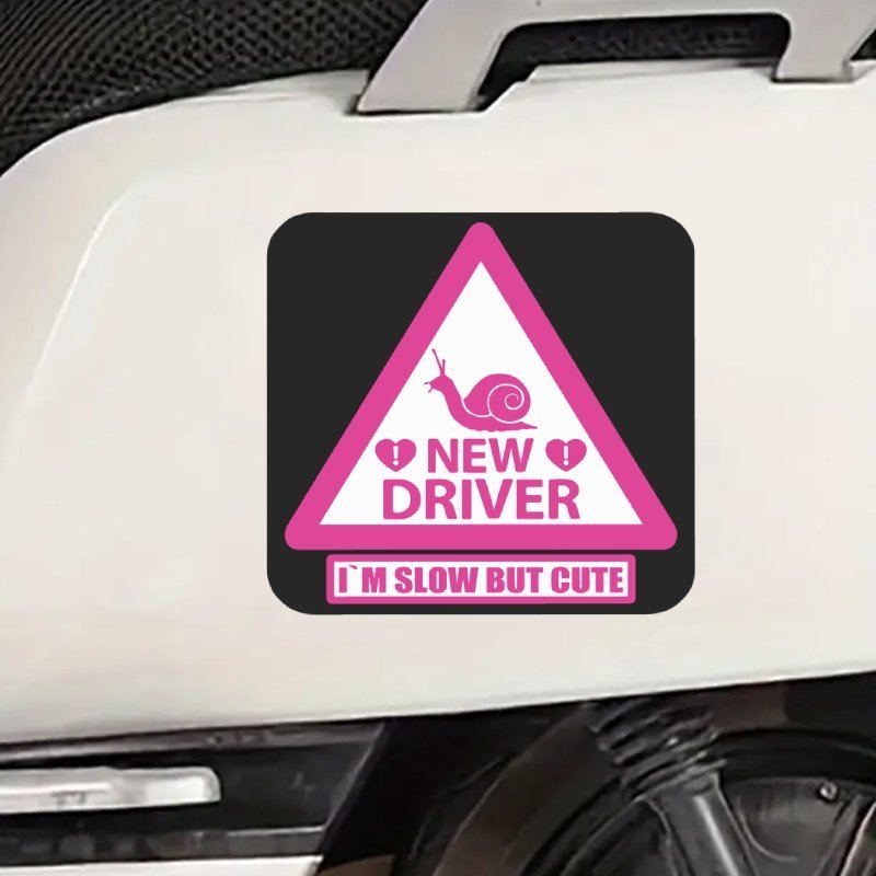 "Newbie Driver, Please Be Patient" Funny Car Sticker - Reusable Bumper Sticker for Novice Drivers Upgraded Waterproof