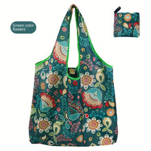 Load image into Gallery viewer, 2 Reusable Polyester Shopping Bags - Foldable, Lightweight, Portable Handbag with Rectangular Shape, Used for Groceries And Storage.
