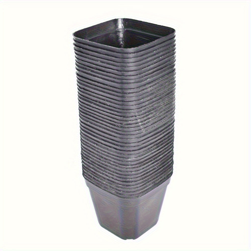 100 PCS 4" Square Seedling Pots Nursery Seeds Starting Plants Cuttings Plastic