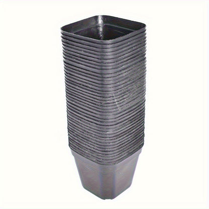 100 PCS 4" Square Seedling Pots Nursery Seeds Starting Plants Cuttings Plastic