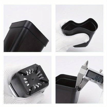 100 PCS 4" Square Seedling Pots Nursery Seeds Starting Plants Cuttings Plastic