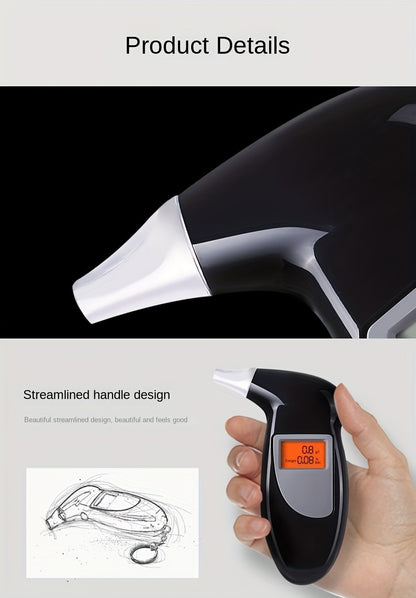 Portable Digital Breathalyzer - Accurate Blood Alcohol Content Test, Battery-Free Operation, Ideal for Car Accessories