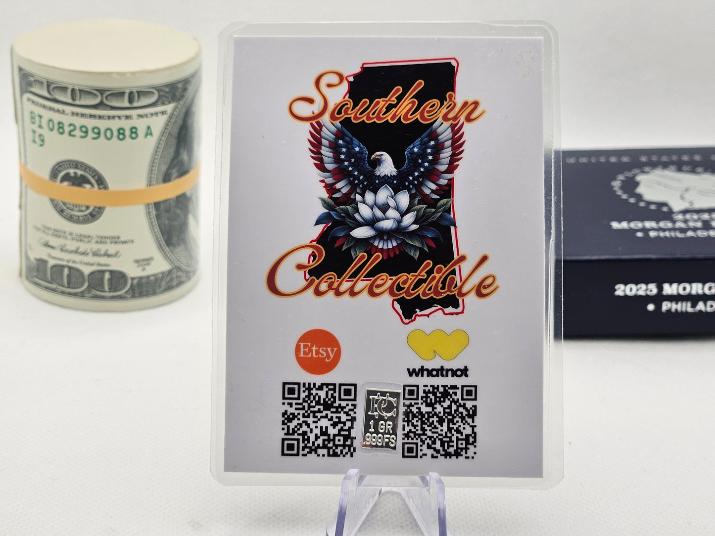 1 Grain Pure Silver Bar in Colored Card Assay Cross on Card .999 Silver Bars