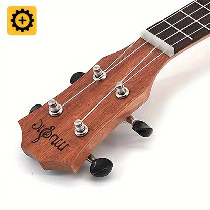 Amdini 21 inch Soprano Ukulele Sapele Small Hawaiian Guitar Set with Case Strap Tuner Picks Nylon Strings Primary Tutorial