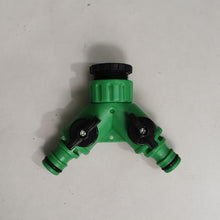 Load image into Gallery viewer, 2Pcs 2-Way Plastic Garden Hose Y Connector With On/ Off Valves, 1/ 2&quot; &amp; 3/ 4&quot; Female Thread Tap Adapter, Quick Joint Kit, Water Splitter Accessory, Green

