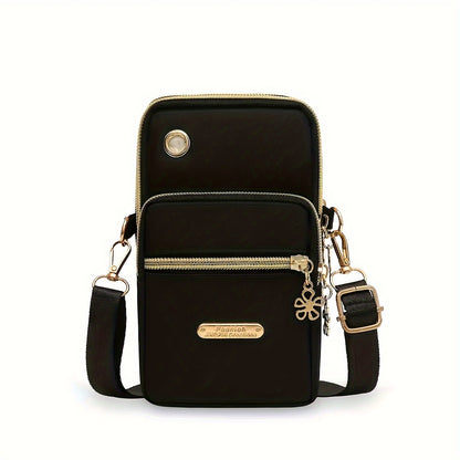 Mini Fashion Cellphone Bag, Trendy Zipper Crossbody Bag, Women's Casual Handbag, Card Holder & Purse