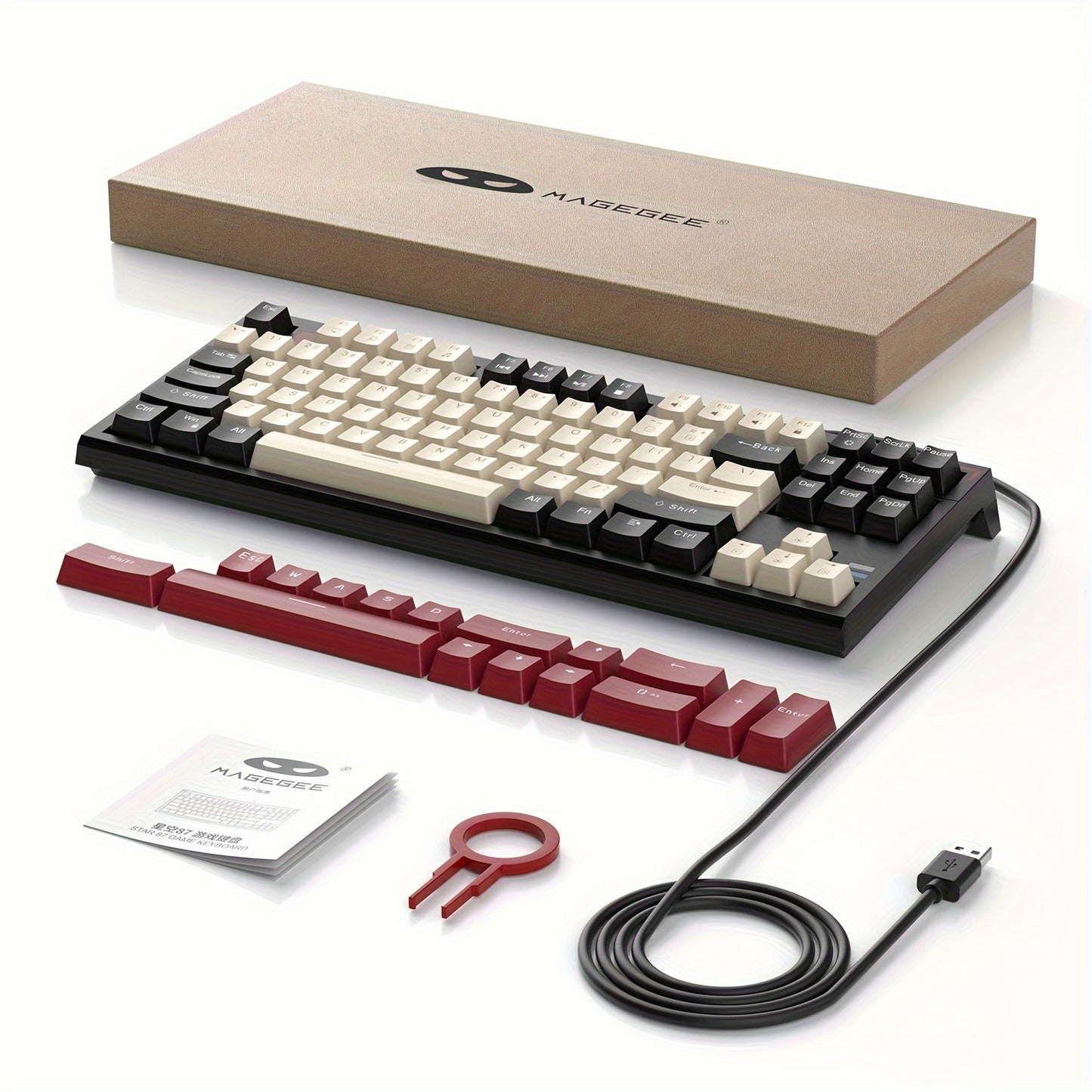 MageGee 75% Mechanical Gaming Keyboard With Blue Switch, LED Backlit Keyboard, 87 Keys Compact TKL Wired Computer Keyboard For Windows Laptop PC Gamer Gift For Birthday/Easter/Boy/Girlfriend