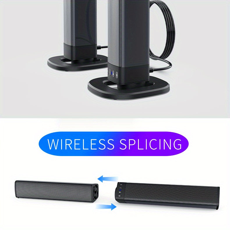 20W 3D Wireless Home Theater Computer Stereo Surround Speakers - Transformable into Two TV Speakers - Perfect Gift for Any Occasion