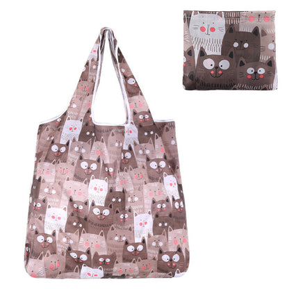 2 Reusable Polyester Shopping Bags - Foldable, Lightweight, Portable Handbag with Rectangular Shape, Used for Groceries And Storage.